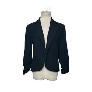 Amanda + Chelsea black white polka dots 3/4 sleeves blazer size 10